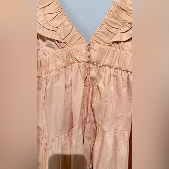 Abercrombie & Fitch Ruffled Plunge V-Neck Tiered Mini Dress Orange XL summer - Picture 9 of 11